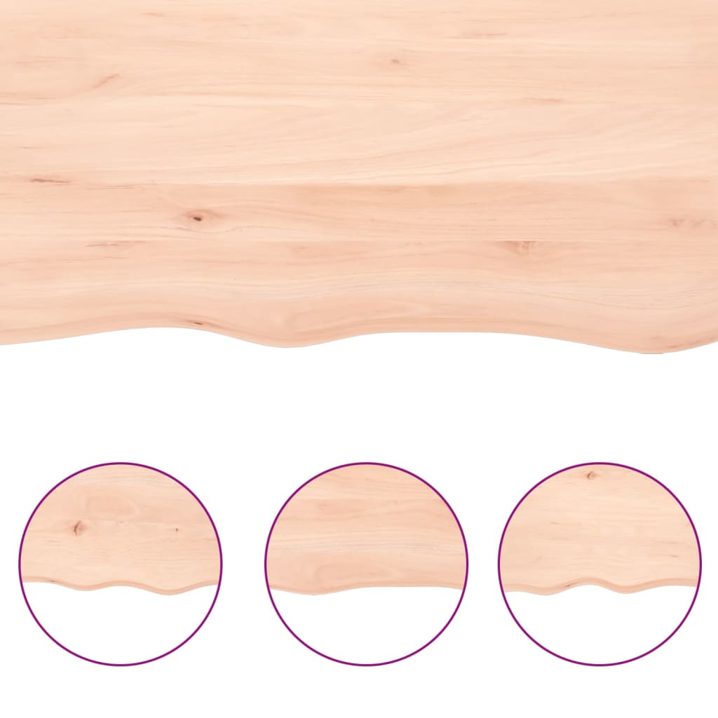 Ripiano a Parete 80x50x(2-4) cm Massello Rovere Non Trattato