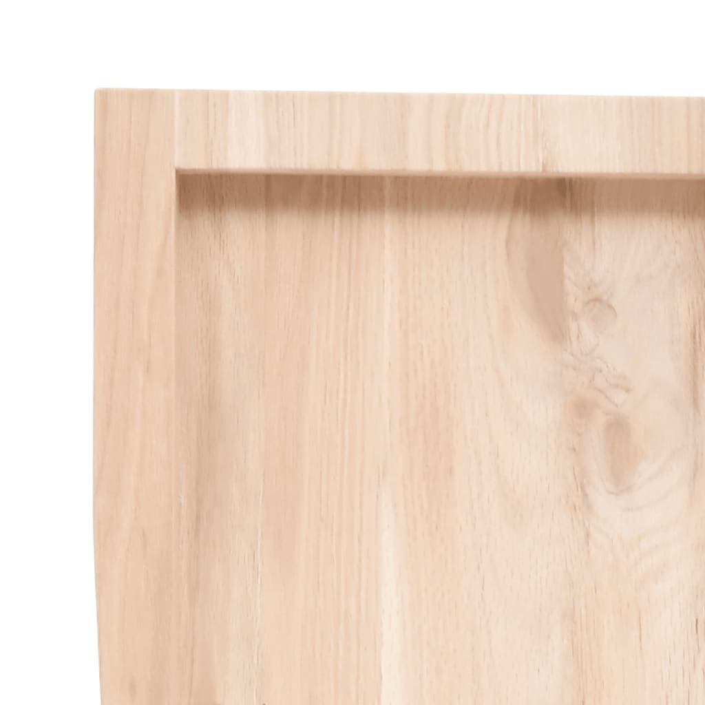 Ripiano a Parete 80x50x(2-4) cm Massello Rovere Non Trattato