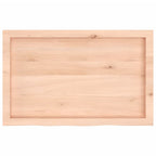 Ripiano a Parete 80x50x(2-6) cm Massello Rovere Non Trattato