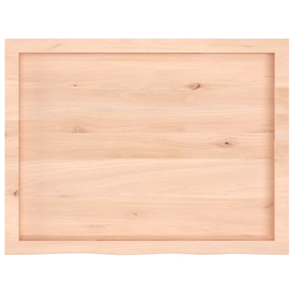 Ripiano a Parete 80x60x(2-4) cm Massello Rovere Non Trattato
