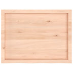 Ripiano a Parete 80x60x(2-4) cm Massello Rovere Non Trattato
