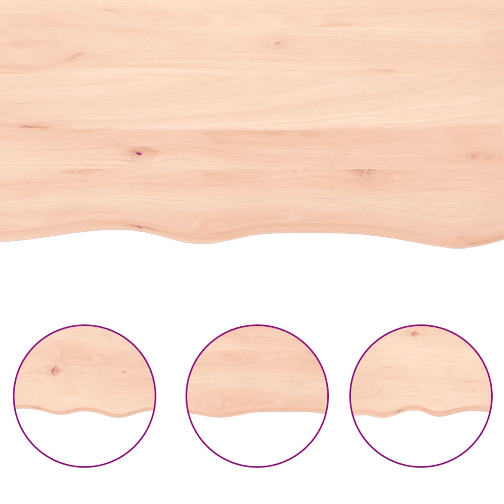 Ripiano a Parete 100x20x2 cm Legno Massello Rovere Non Trattato