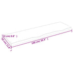 Ripiano a Parete 100x30x2 cm Legno Massello Rovere Non Trattato