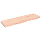 Ripiano a Parete 100x30x(2-4) cm Massello Rovere Non Trattato