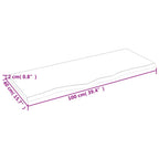 Ripiano a Parete 100x40x2 cm Legno Massello Rovere Non Trattato
