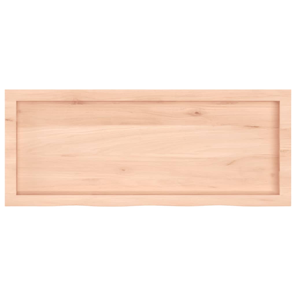 Ripiano a Parete 100x40x(2-4) cm Massello Rovere Non Trattato