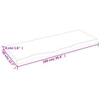 Ripiano a Parete 100x40x(2-4) cm Massello Rovere Non Trattato