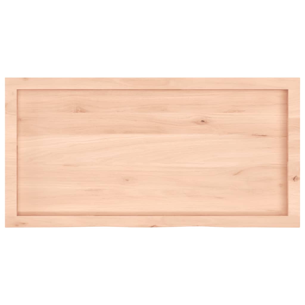 Ripiano a Parete 100x50x(2-6) cm Massello Rovere Non Trattato