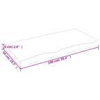Ripiano a Parete 100x50x(2-6) cm Massello Rovere Non Trattato