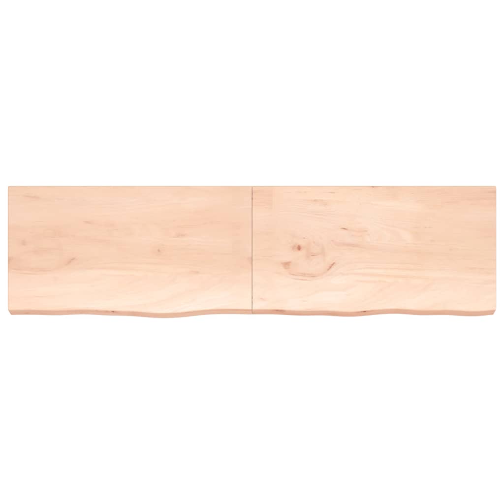 Ripiano a Parete 220x60x(2-6) cm Massello Rovere Non Trattato