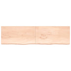 Ripiano a Parete 220x60x(2-6) cm Massello Rovere Non Trattato