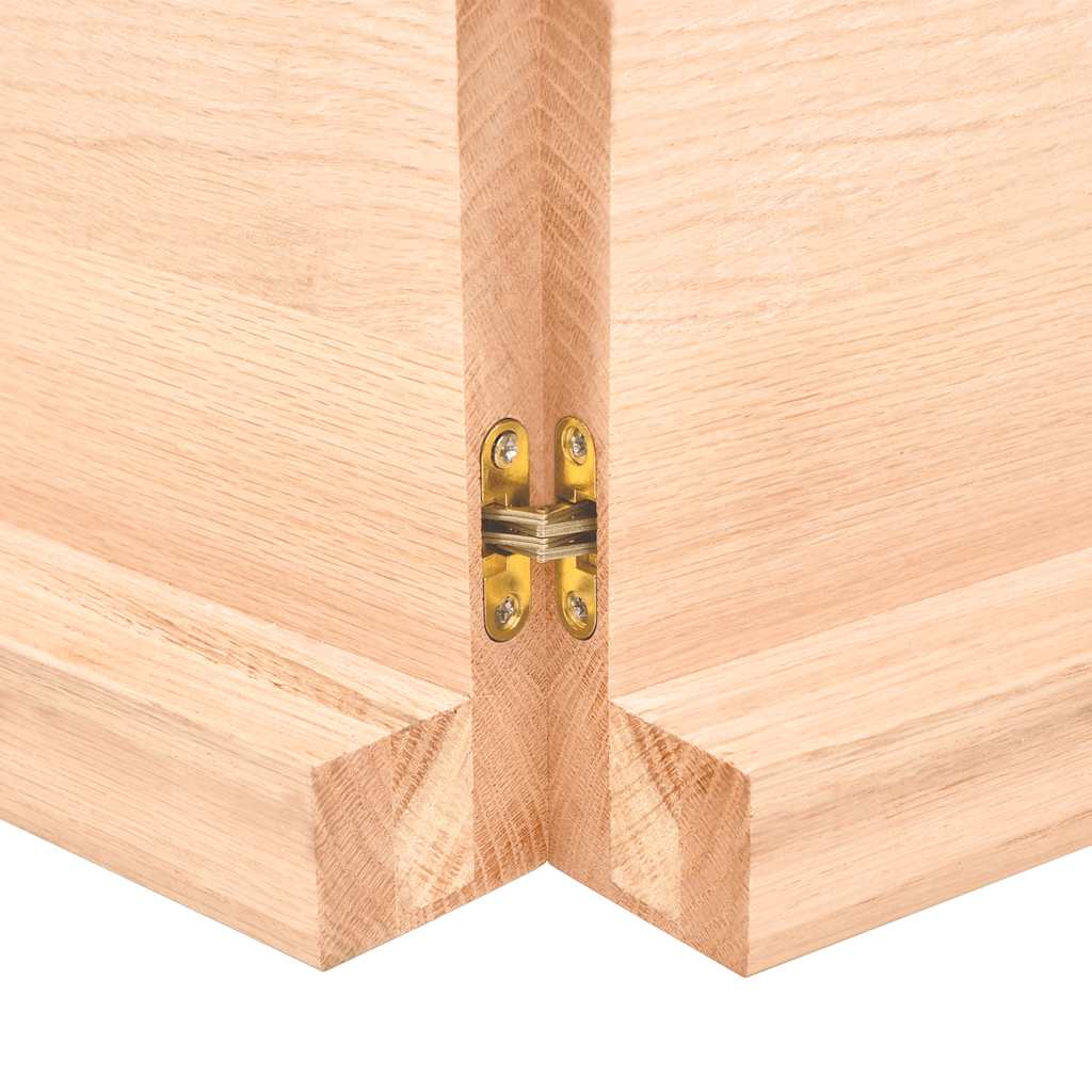 Ripiano a Parete 220x60x(2-6) cm Massello Rovere Non Trattato