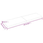 Ripiano a Parete 220x60x(2-6) cm Massello Rovere Non Trattato