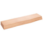 Ripiano Muro Marrone Chiaro 40x10x4 cm Massello Rovere Trattato