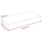 Ripiano Muro Marrone Chiaro 40x20x6 cm Massello Rovere Trattato