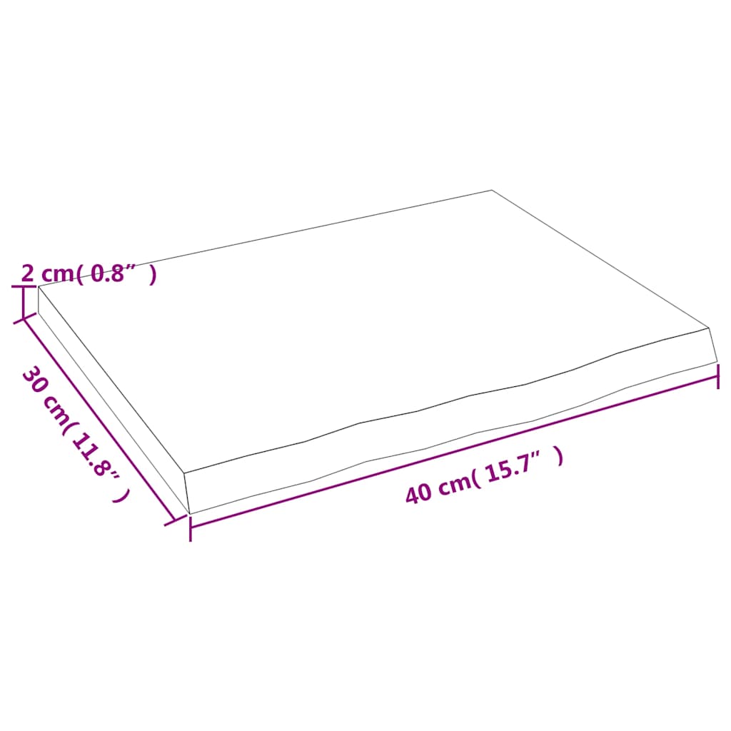 Ripiano Muro Marrone Chiaro 40x30x2 cm Massello Rovere Trattato