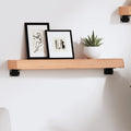 Ripiano Muro Marrone Chiaro 60x10x6 cm Massello Rovere Trattato