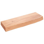 Ripiano Muro Marrone Chiaro 60x20x6 cm Massello Rovere Trattato