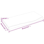 Ripiano Muro Marrone Chiaro 60x30x2 cm Massello Rovere Trattato
