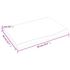 Ripiano Muro Marrone Chiaro 60x40x2 cm Massello Rovere Trattato