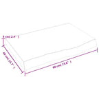 Ripiano Muro Marrone 60x40x(2-6) cm Massello Rovere Trattato