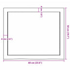 Ripiano Muro Marrone 60x50x(2-6) cm Massello Rovere Trattato