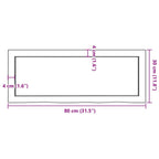 Ripiano Muro Marrone 80x30x(2-4) cm Massello Rovere Trattato