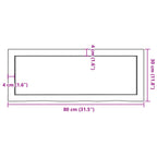 Ripiano Muro Marrone 80x30x(2-6) cm Massello Rovere Trattato