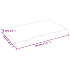 Ripiano Muro Marrone 80x50x(2-6) cm Massello Rovere Trattato