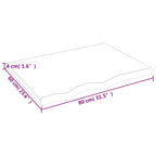 Ripiano Muro Marrone 80x60x(2-4) cm Massello Rovere Trattato
