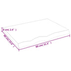 Ripiano Muro Marrone 80x60x(2-6) cm Massello Rovere Trattato