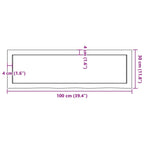 Ripiano Muro Marrone 100x30x(2-4) cm Massello Rovere Trattato