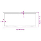 Ripiano Muro Marrone 120x50x(2-4) cm Massello Rovere Trattato