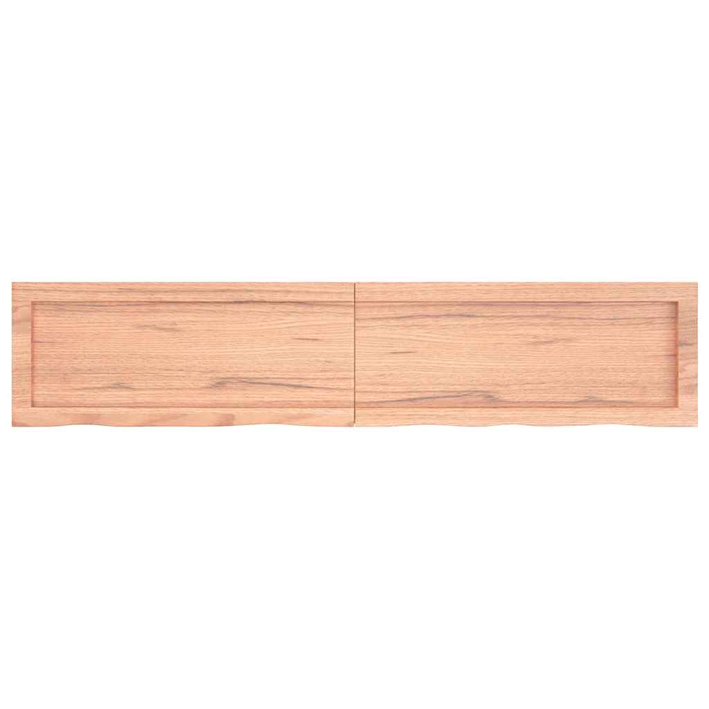 Ripiano Muro Marrone 140x30x(2-4) cm Massello Rovere Trattato