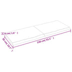 Ripiano Muro Marrone 140x50x(2-4) cm Massello Rovere Trattato