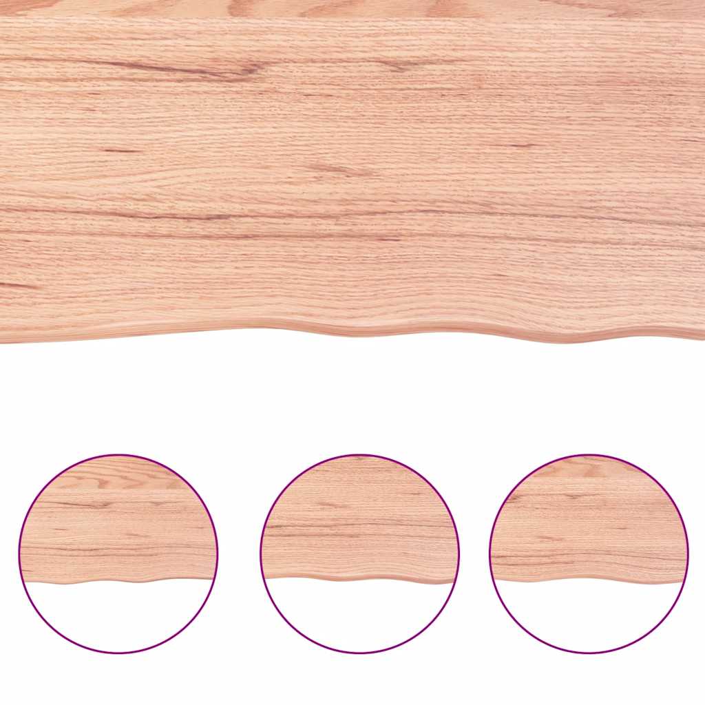 Ripiano Muro Marrone 180x50x(2-6) cm Massello Rovere Trattato