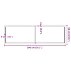 Ripiano Muro Marrone 200x60x(2-4) cm Massello Rovere Trattato