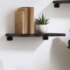 Ripiano Muro Marrone Scuro 40x20x2 cm Massello Rovere Trattato