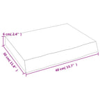 Ripiano Muro Marrone Scuro 40x30x(2-6) cm Massello Rovere Trattato