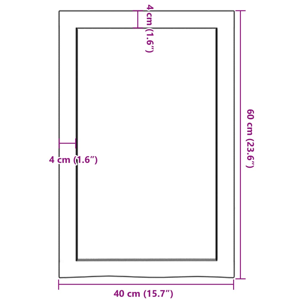 Ripiano Marrone Scuro 40x60x(2-4) cm Massello Rovere Trattato