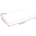 Ripiano Muro Marrone Scuro 60x40x2 cm Massello Rovere Trattato