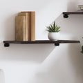 Ripiano Muro Marrone Scuro 60x40x2 cm Massello Rovere Trattato