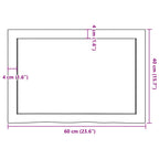 Ripiano Marrone Scuro 60x40x(2-4) cm Massello Rovere Trattato