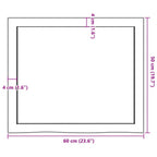 Ripiano Marrone Scuro 60x50x(2-4) cm Massello Rovere Trattato