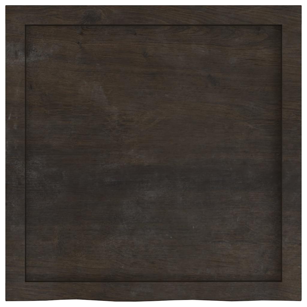 Ripiano Marrone Scuro 60x60x(2-6) cm Massello Rovere Trattato