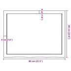 Ripiano Marrone Scuro 80x30x(2-6) cm Massello Rovere Trattato