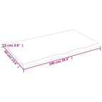 Ripiano Muro Marrone Scuro 100x60x2 cm Massello Rovere Trattato