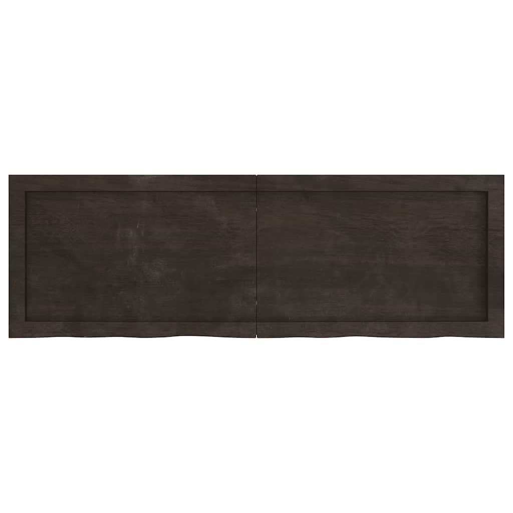 Ripiano Marrone Scuro 120x40x(2-6) cm Massello Rovere Trattato