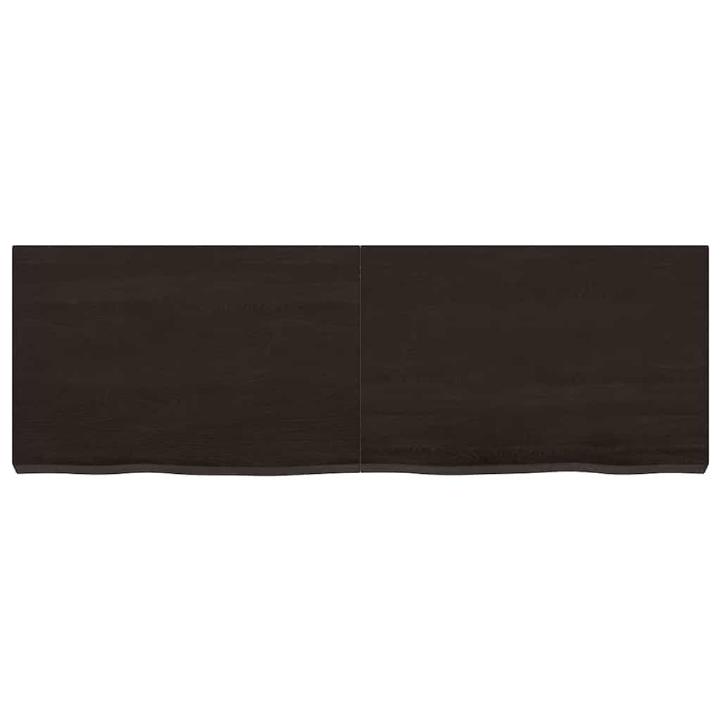 Ripiano Marrone Scuro 120x40x(2-6) cm Massello Rovere Trattato