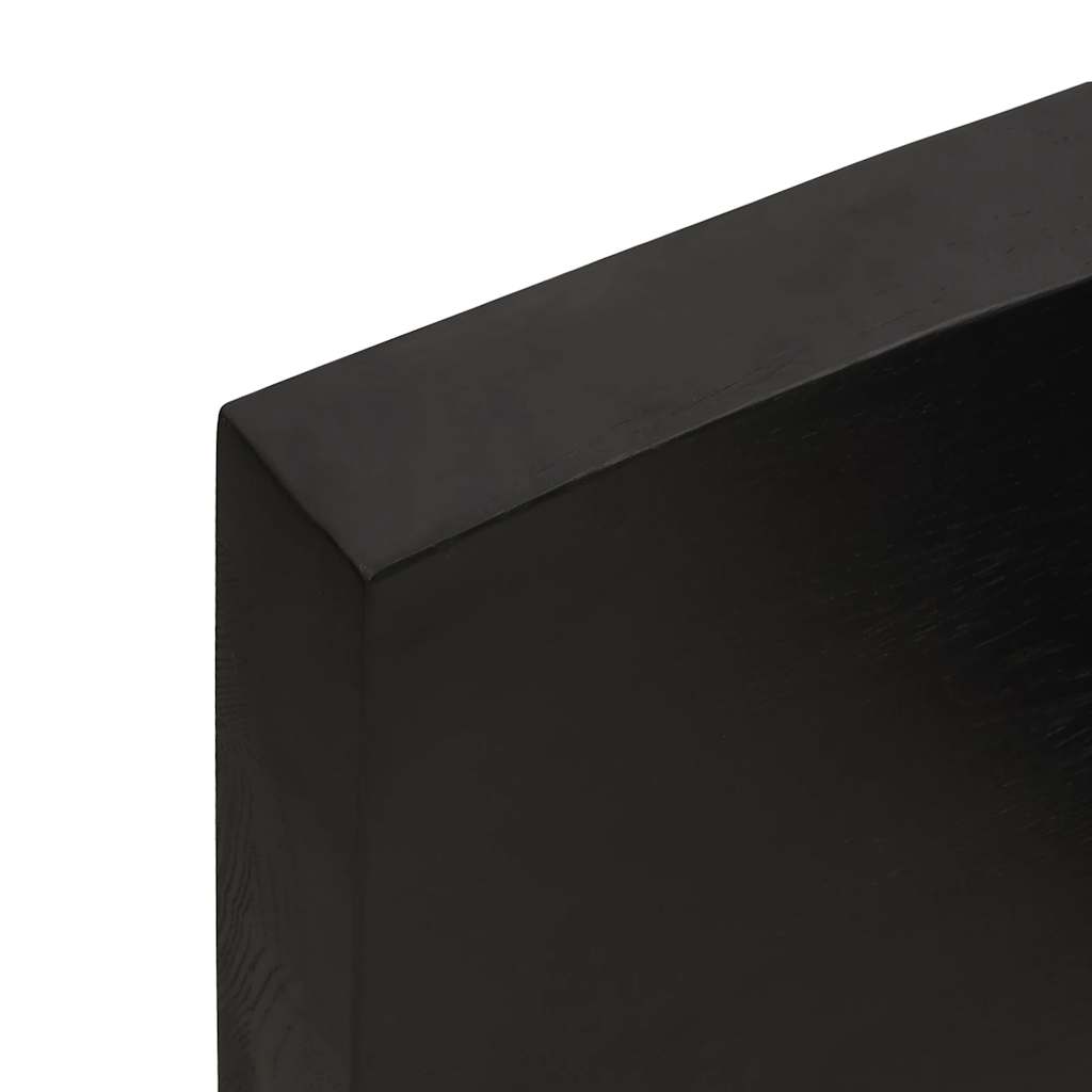 Ripiano Marrone Scuro 120x40x(2-6) cm Massello Rovere Trattato